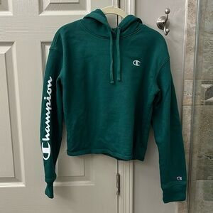 Green Champion Cropped hoodie